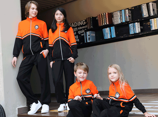 冬季運(yùn)動中小學(xué)校服定做反光條新款拼色套裝