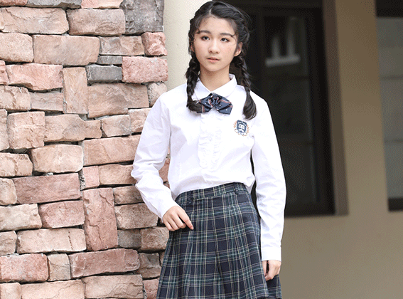 中小學生校服定制長袖襯衫百褶半裙裝